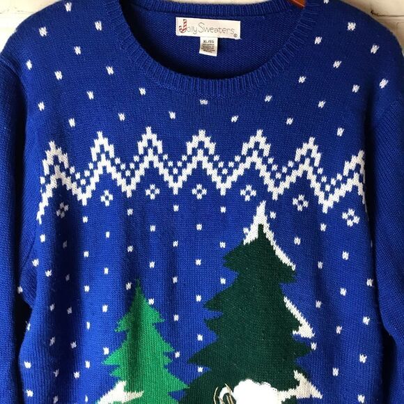 Jolly Sweaters Ugly Christmas Sweater Snowman Wearing Scarf Size XL Unisex - Picture 5 of 9